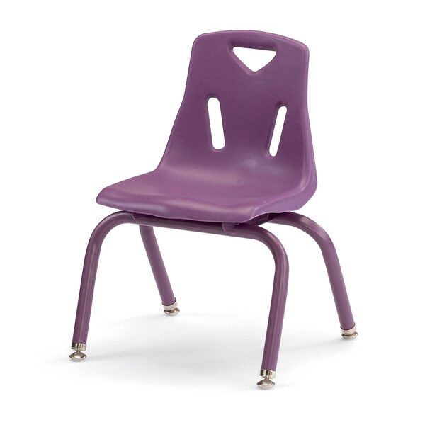 Berries Stacking Chairs with Powder-Coated Legs, 12 in. Ht, Set of 6, Purple